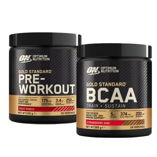 Optimum Nutrition Gold Standard Pre Workout 330G &Amp; Gold Standard Bcaa Bundle 266G