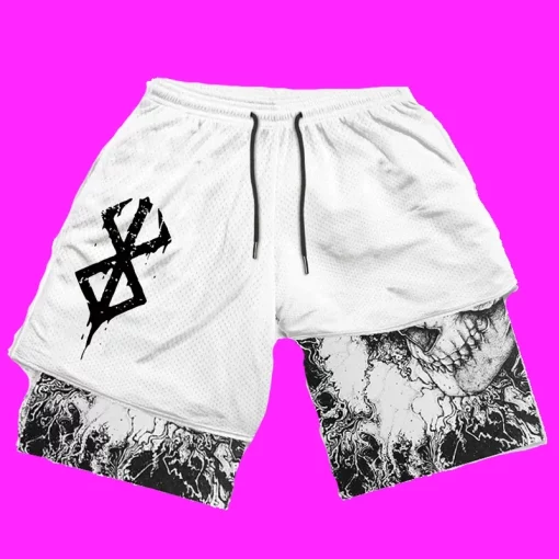 Mens Gym Anime Shorts Berserk