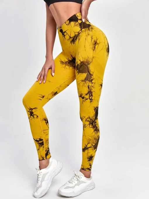 Tie Dye Push Up Workout Leggings For Women