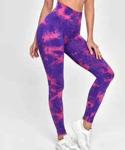 Tie Dye Push Up Workout Leggings For Women