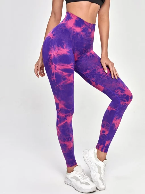 Tie Dye Push Up Workout Leggings For Women