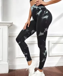 Tie Dye Push Up Workout Leggings For Women