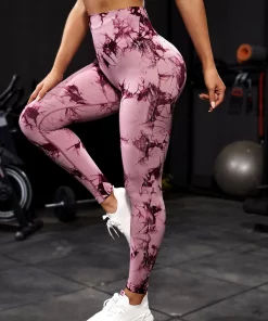 Tie Dye Push Up Workout Leggings For Women