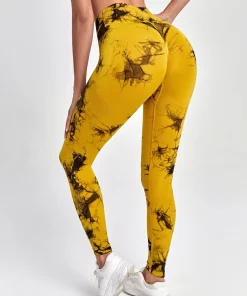 Tie Dye Push Up Workout Leggings For Women