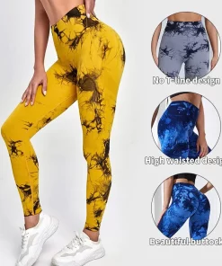 Tie Dye Push Up Workout Leggings For Women