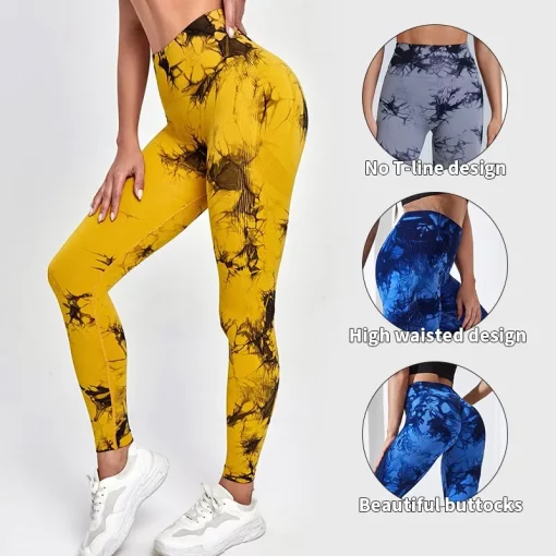 Tie Dye Push Up Workout Leggings For Women