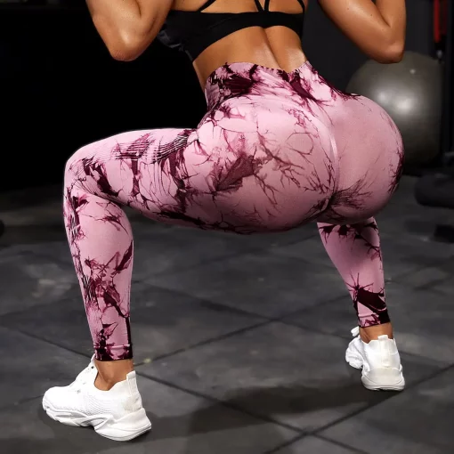 Tie Dye Push Up Workout Leggings For Women