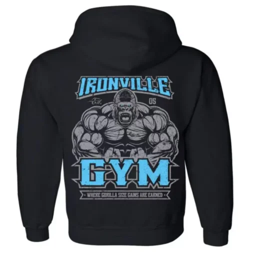 Ironville Gym Bodybuilding Hoodie - Gorilla Print And Various Designs