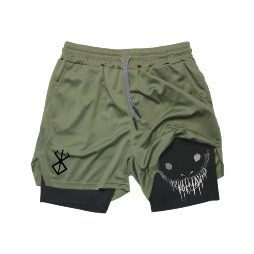 Mens Gym Anime Shorts Berserk