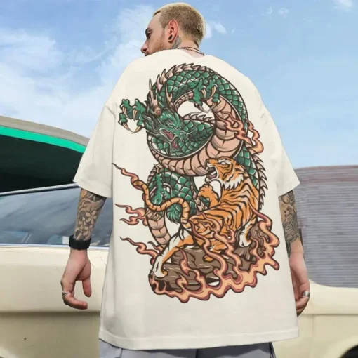 Dragon T Shirt Graphic Yakuza Style Fashion Pump Cover