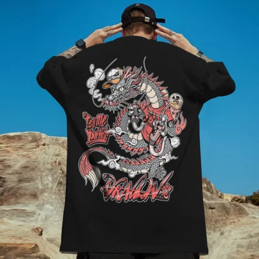 Dragon T Shirt Graphic Yakuza Style Fashion Pump Cover