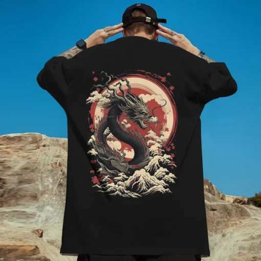 Dragon T Shirt Graphic Yakuza Style Fashion Pump Cover