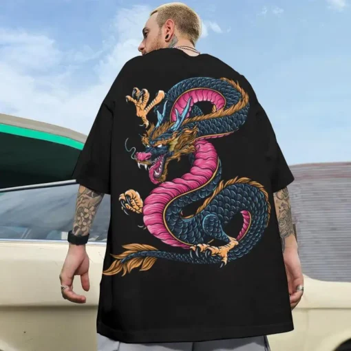 Dragon T Shirt Graphic Yakuza Style Fashion Pump Cover