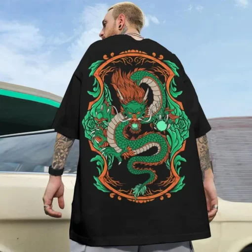 Dragon T Shirt Graphic Yakuza Style Fashion Pump Cover