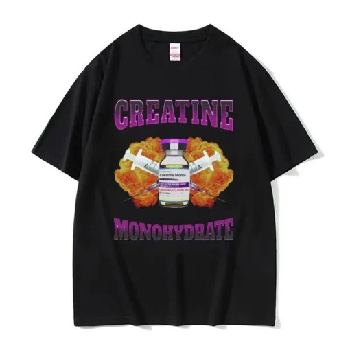 Creatine Monohydrate Print Funny Meme T Shirt For Men