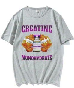 Creatine Monohydrate Print Funny Meme T Shirt For Men