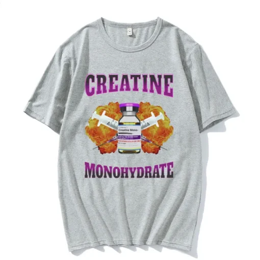 Creatine Monohydrate Print Funny Meme T Shirt For Men