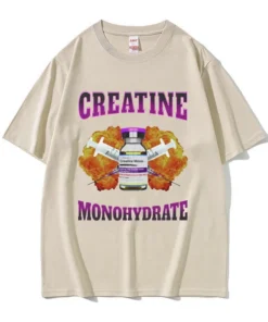 Creatine Monohydrate Print Funny Meme T Shirt For Men