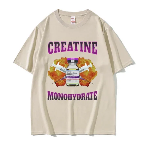 Creatine Monohydrate Print Funny Meme T Shirt For Men