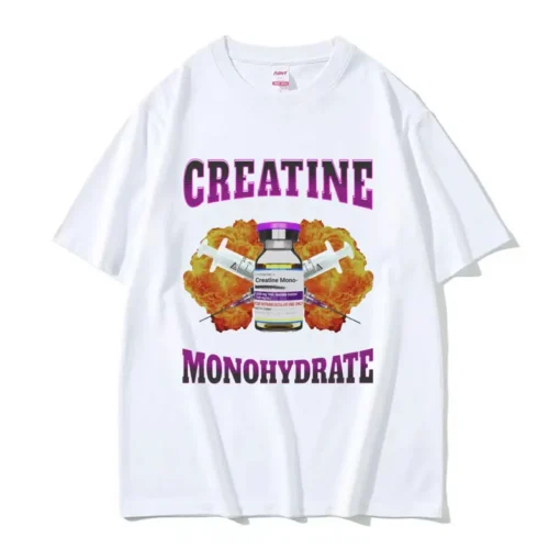 Creatine Monohydrate Print Funny Meme T Shirt For Men