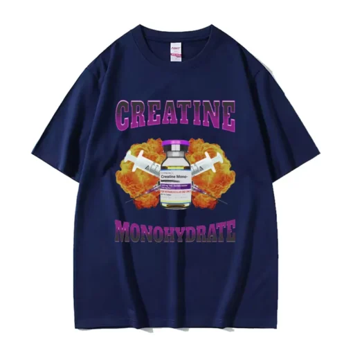 Creatine Monohydrate Print Funny Meme T Shirt For Men