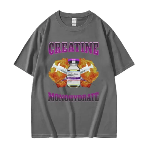 Creatine Monohydrate Print Funny Meme T Shirt For Men