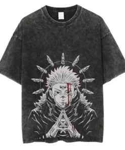 Jujutsu Kaisen Washed Gym Pump Cover - 100% Cotton Vintage Streetwear