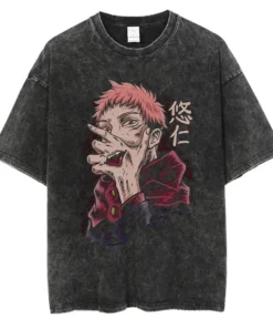 Jujutsu Kaisen Washed Gym Pump Cover - 100% Cotton Vintage Streetwear