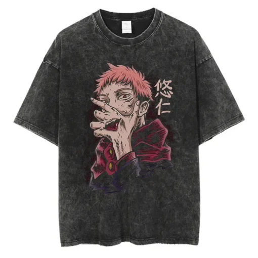 Jujutsu Kaisen  Washed Gym Pump Cover - 100% Cotton Vintage Streetwear - Image 4