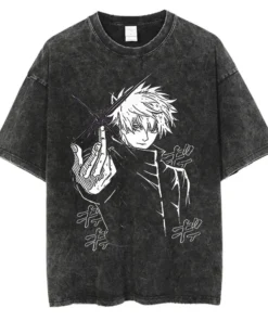 Jujutsu Kaisen Washed Gym Pump Cover - 100% Cotton Vintage Streetwear