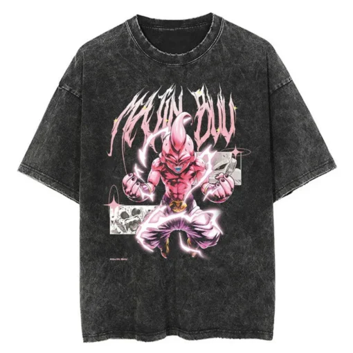 Dragon Ball Gym T-Shirt – Vintage Washed Oversized Anime Workout Tee | Super Saiyan Fitness Streetwear - Image 19