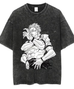 Jujutsu Kaisen Washed Gym Pump Cover - 100% Cotton Vintage Streetwear