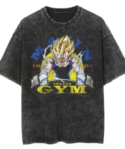 Dragon Ball Gym T-Shirt – Vintage Washed Oversized Anime Workout Tee | Super Saiyan Fitness Streetwear