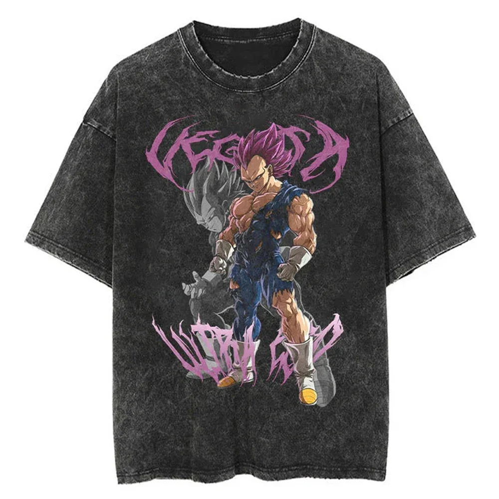 Dragon Ball Gym T-Shirt – Vintage Washed Oversized Anime Workout Tee | Super Saiyan Fitness Streetwear