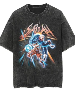 Dragon Ball Gym T-Shirt – Vintage Washed Oversized Anime Workout Tee | Super Saiyan Fitness Streetwear
