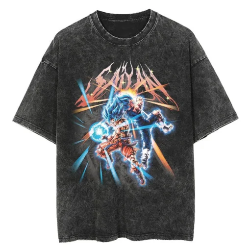 Dragon Ball Gym T-Shirt – Vintage Washed Oversized Anime Workout Tee | Super Saiyan Fitness Streetwear - Image 6