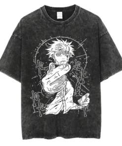 Jujutsu Kaisen Washed Gym Pump Cover - 100% Cotton Vintage Streetwear