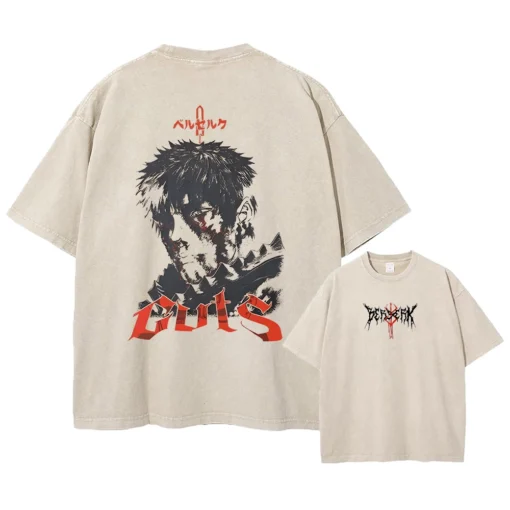 Berserk T-Shirt – Guts Silhouette &Amp; Red Moon Design | Cotton Oversized Anime Tee - Image 6