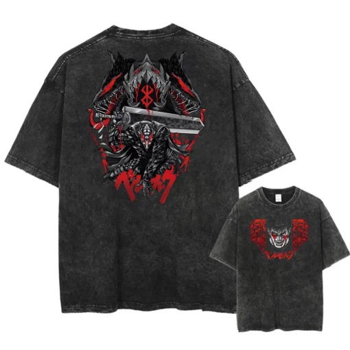 God Hand T-Shirt – Berserk Inspired Design | Cotton Oversized Anime Tee With Blue Hand Art - Image 5