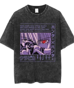 Alternative view of Anime Hunter × Hunter T-Shirt – Cherry Blossom X Logo | Cotton Oversized Tee with Anime Art Design