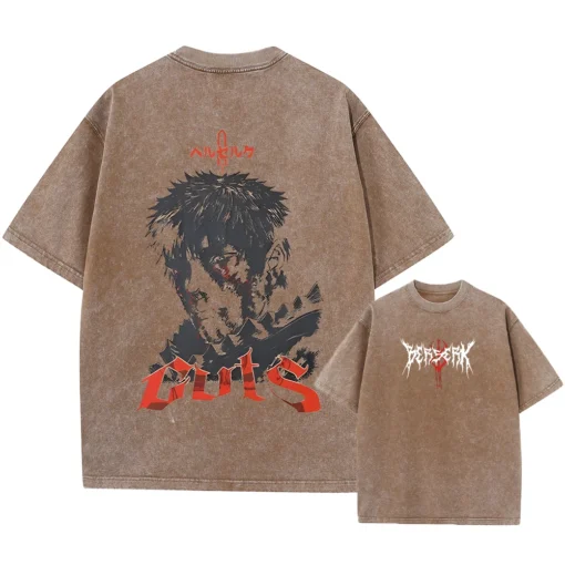 Berserk T-Shirt – Guts Silhouette &Amp; Red Moon Design | Cotton Oversized Anime Tee - Image 8