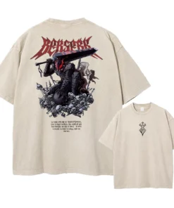Official Anime Berserk T-Shirt – Guts & The Black Swordsman | Premium Cotton Tee for Fans of Dark Fantasy