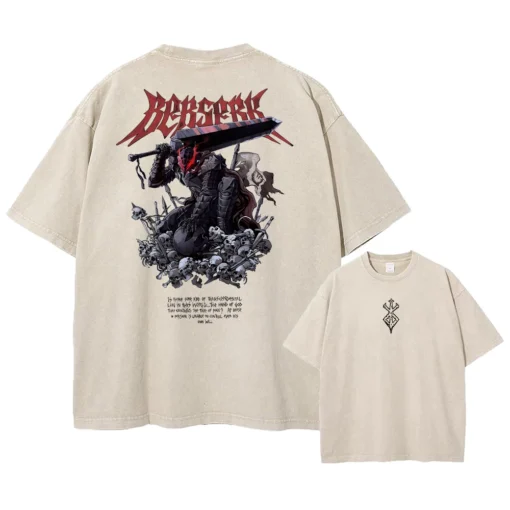 Official Anime Berserk T-Shirt – Guts &Amp; The Black Swordsman | Premium Cotton Tee For Fans Of Dark Fantasy