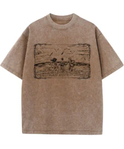 Attack On Titan T-Shirt – Anime Fan Art Design With Character Collage | Oversized Beige Tee