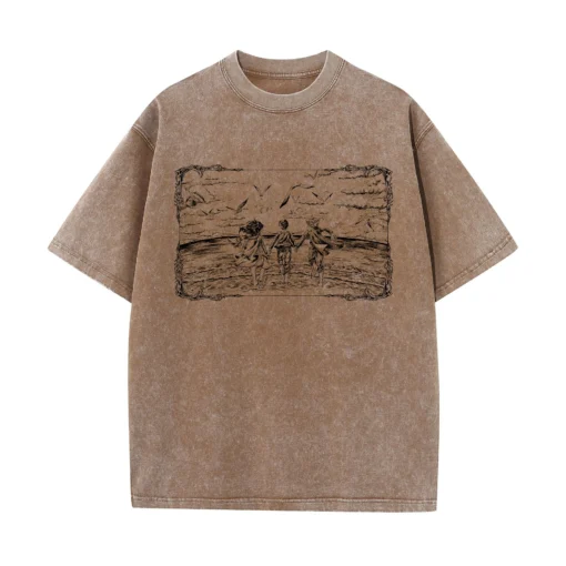 Attack On Titan T-Shirt – Anime Fan Art Design With Character Collage | Oversized Beige Tee - Image 3