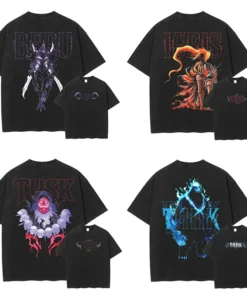 Shadowverse T-Shirt Collection – Beelzebub, Icris, Tusk & Tank | Cotton Oversized Anime Tee Set