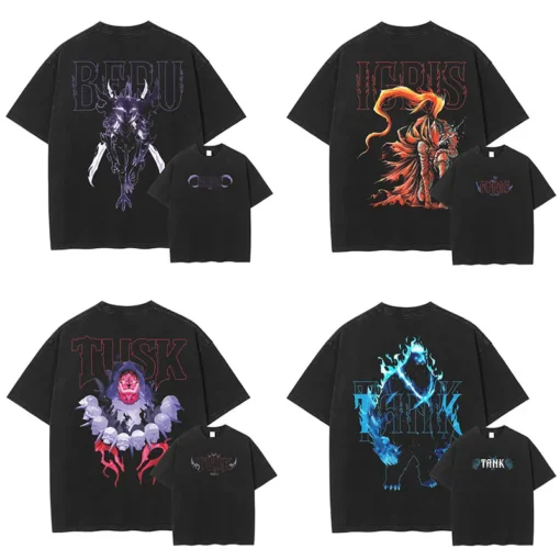 Shadowverse T-Shirt Collection – Beelzebub, Icris, Tusk &Amp; Tank | Cotton Oversized Anime Tee Set