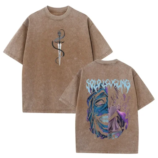 Solo Leveling T-Shirt – Dark Fantasy Design | Cotton Oversized Tee With Shadow Monarch &Amp; Sung Jinwoo Art - Image 4
