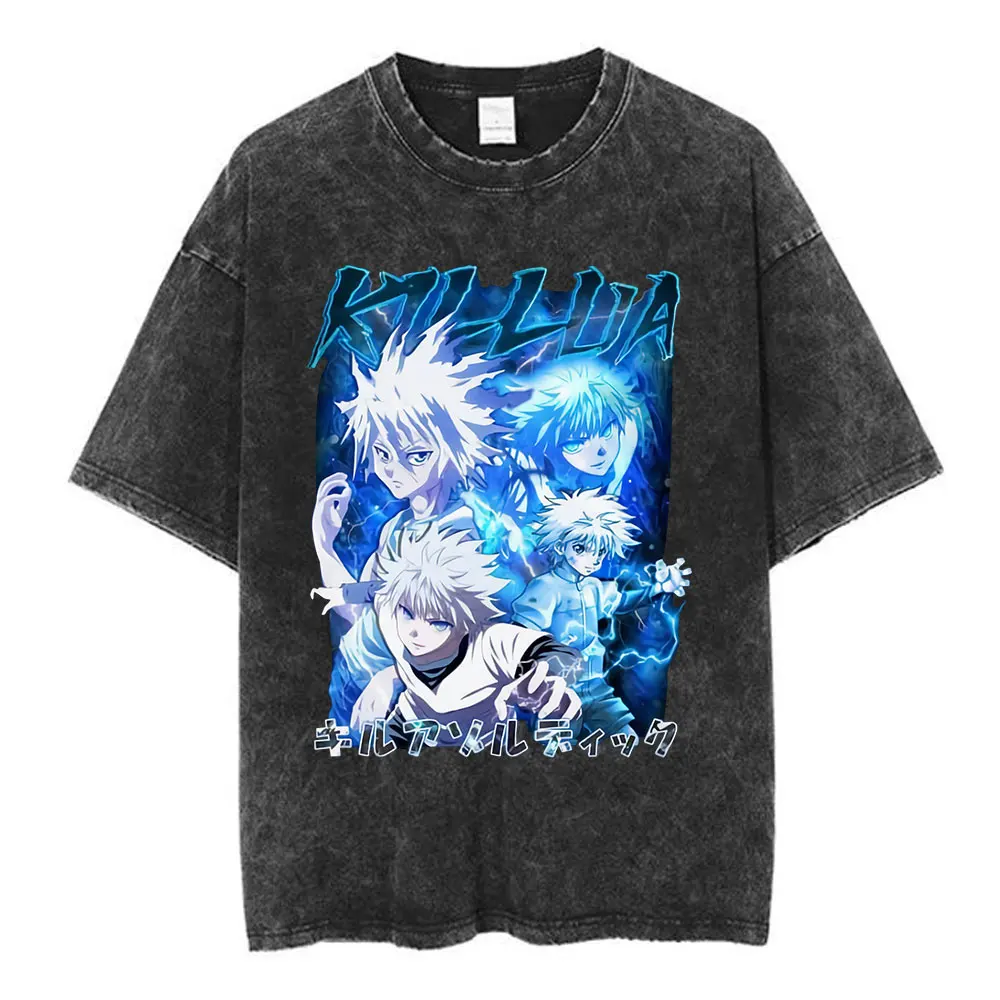 Anime Hunter × Hunter T-Shirt – Cherry Blossom X Logo | Cotton Oversized Tee with Anime Art Design