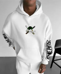 One piece zoro hoodie – anime zip-up jacket with sleeve logo and back graphic (multiple colors) | the gym pro One Piece Zoro Hoodie – Anime Zip-Up Jacket With Sleeve Logo And Back Graphic (Multiple Colors)